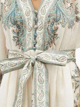 Brighton Paisley Mini Dress (cream/blue/blush, size 14) for rent on The Volte - image 3