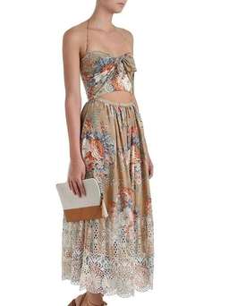 Zimmermann Anais Antique Tie Dress Nude Floral Size 8 for rent on The Volte - image 4