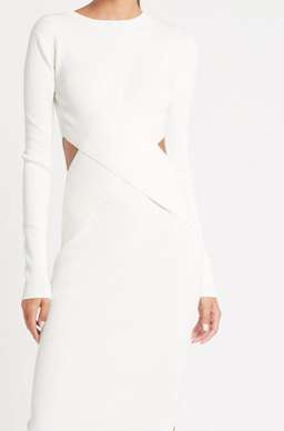 Sir The Label Celena Draped Midi Dress White | AU 8 for rent on The Volte - image 2