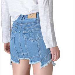 Aje Crawford Denim Mini Skirt Blue Classic Wash Size 8 for rent on The Volte - image 3