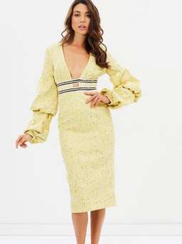 Asilio The Other Woman Midi Dress Yellow Size 10 for rent on The Volte - image 2