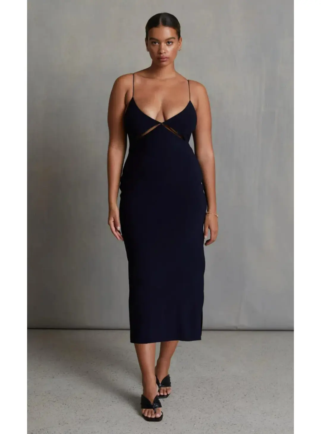 Bec & Bridge Be Mine Cut Out Midi Dress Black Size AU 6 for rent on The Volte - main image