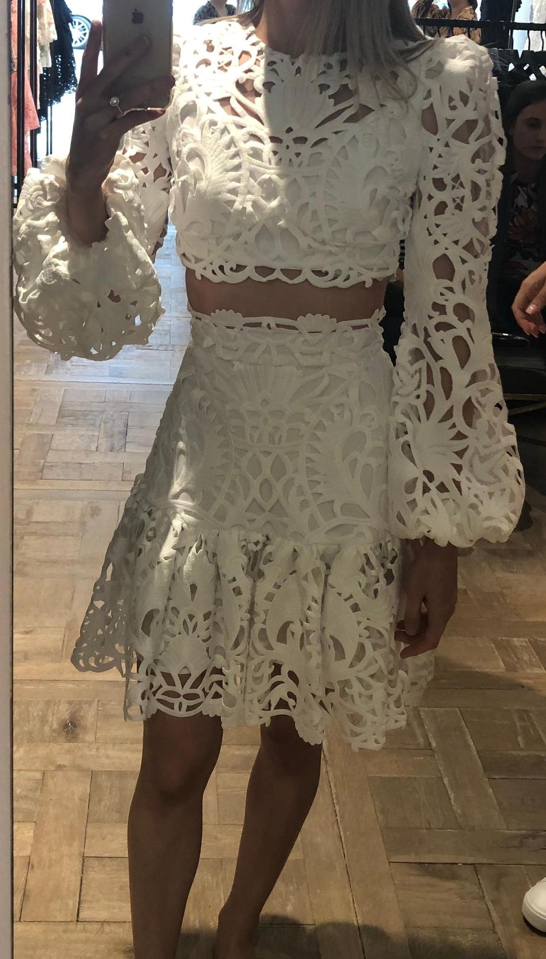 Thurley Utopia White Lace Top & Skirt White Size 6 for rent on The Volte - main image