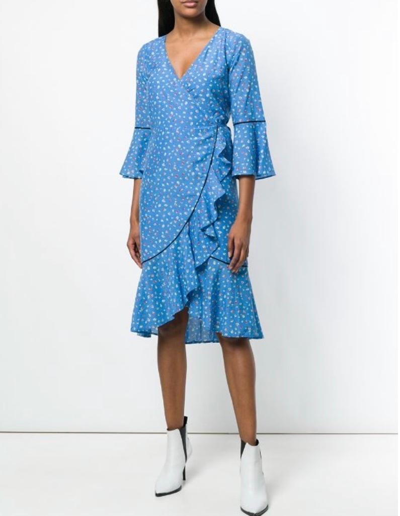 Ganni Beacon Wrap Dress for rent on The Volte - main image