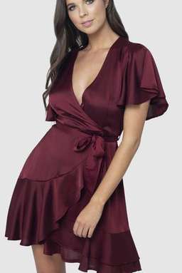Pilgrim Stormi Mini Dress Burgundy