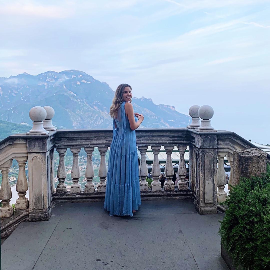 Lee Mathews Petra Tiered Dress - Blue for rent on The Volte - main image