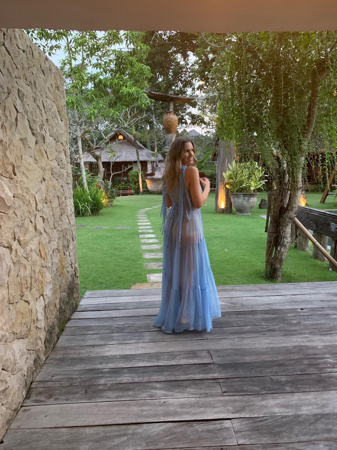 Lee Mathews Petra Tiered Dress - Blue for rent on The Volte - main image