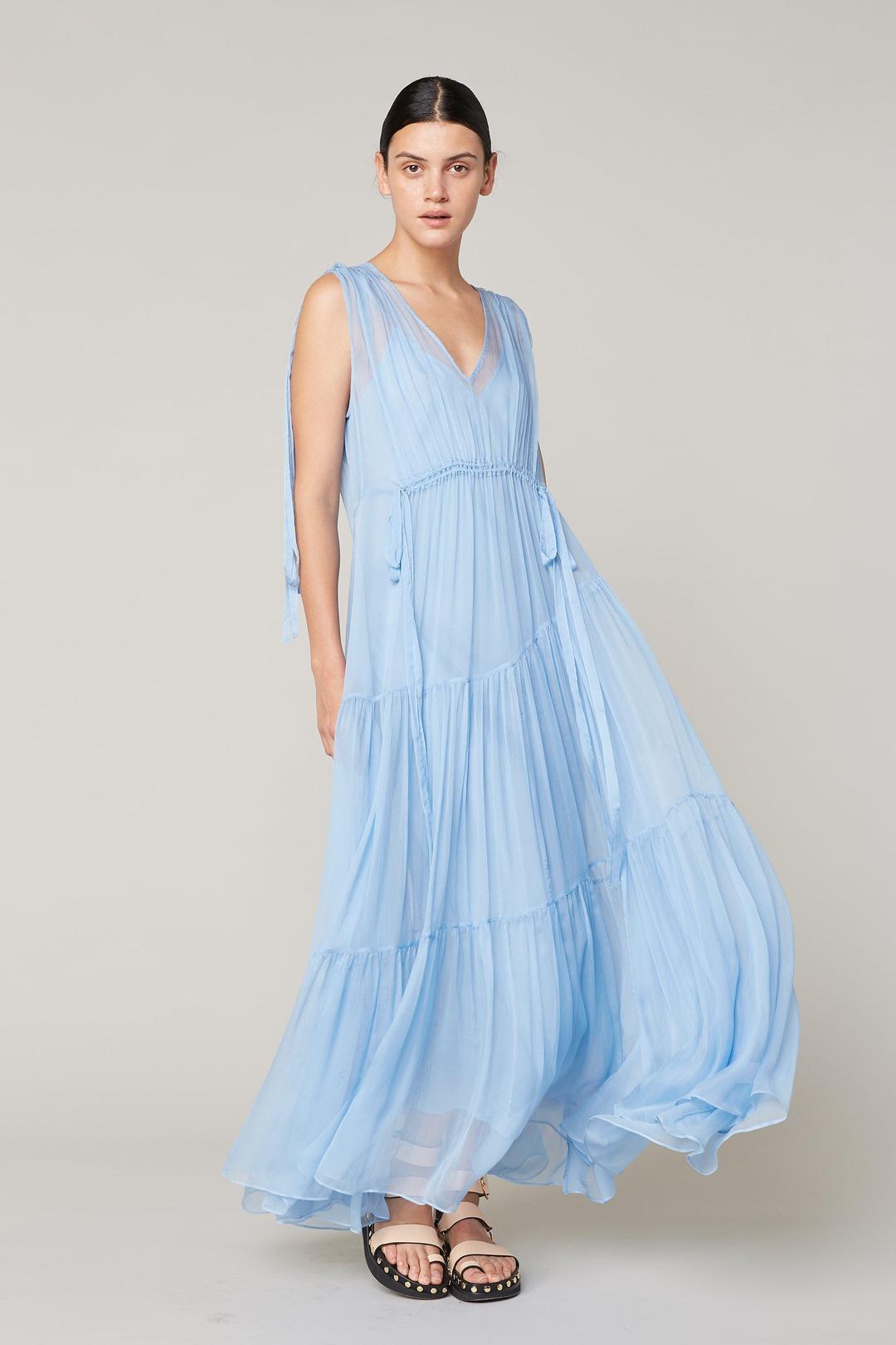 Lee Mathews Petra Tiered Dress - Blue for rent on The Volte - main image