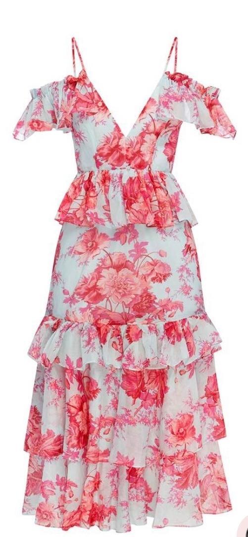 Alice McCall Flamingo Midi Dress in Spearmint in Size 6. for rent on The Volte - main image