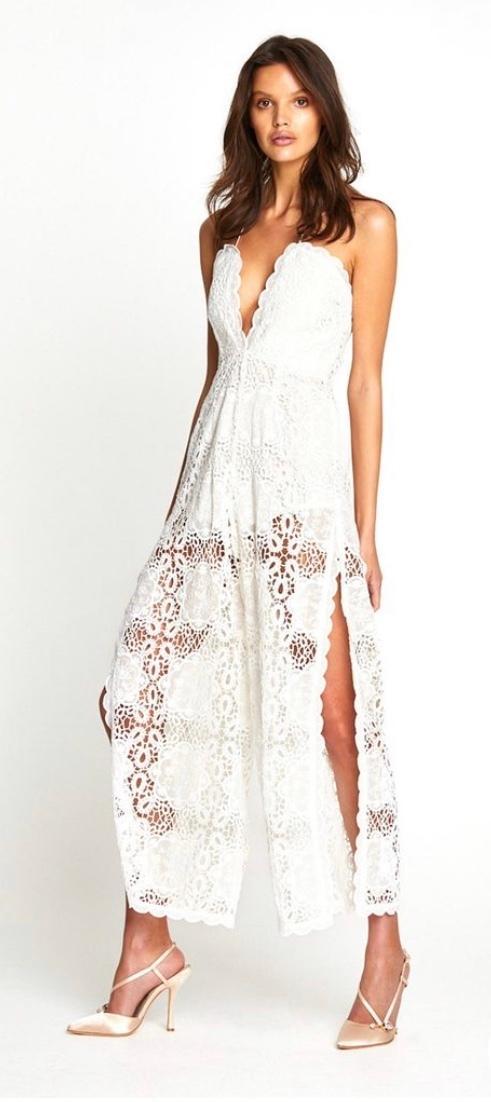 Alice McCall Diamond Veins Jumpsuit in Porcelain in Size 6 for rent on The Volte - main image