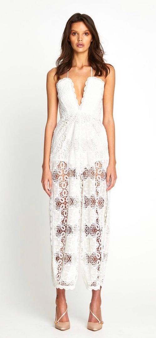 Alice McCall Diamond Veins Jumpsuit in Porcelain in Size 6 for rent on The Volte - main image