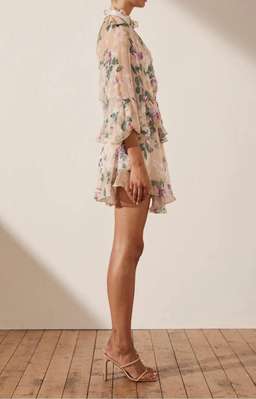 Shona Joy Donatella Drawstring Mini Dress Print Size 10 for rent on The Volte - image 2