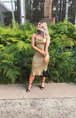 Cleo Bias Cowl Midi Dress