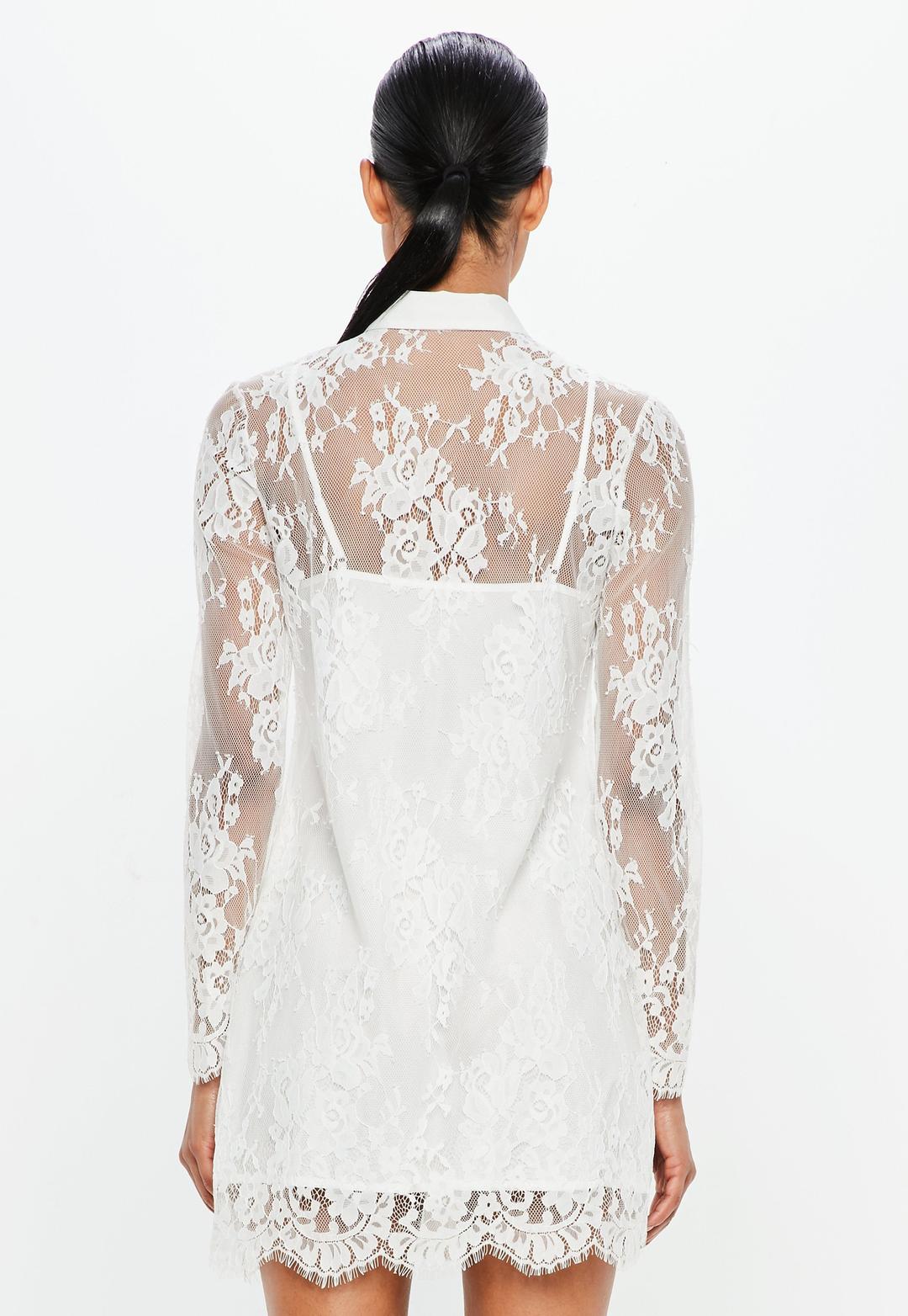 Peace & Love Lace Shirt Dress for rent on The Volte - main image