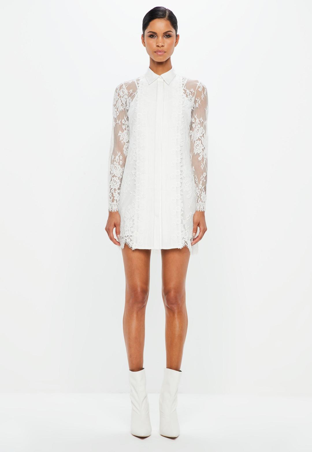 Peace & Love Lace Shirt Dress for rent on The Volte - main image