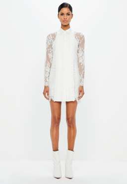 Peace & Love Lace Shirt Dress for rent on The Volte - image 1