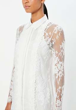 Peace & Love Lace Shirt Dress for rent on The Volte - image 3
