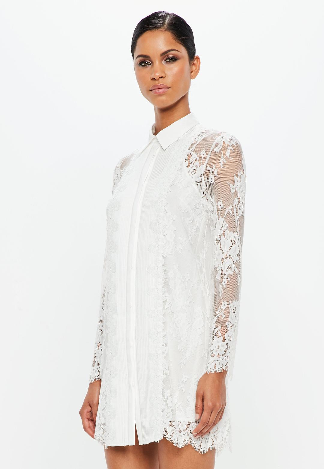 Peace & Love Lace Shirt Dress for rent on The Volte - main image