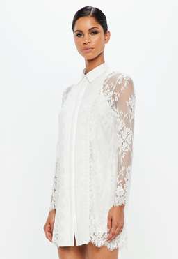 Peace & Love Lace Shirt Dress for rent on The Volte - image 4