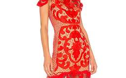 Stunning THURLEY Rose Ceremony Red Midi Dress - Size 6 - RRP $649.99