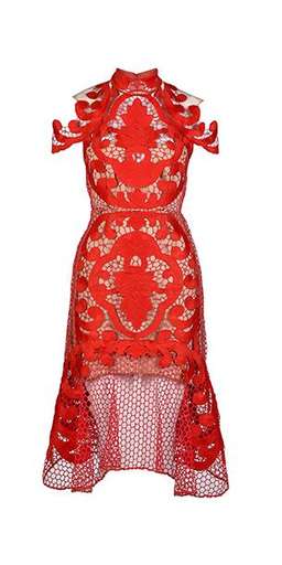 Stunning THURLEY Rose Ceremony Red Midi Dress - Size 6 - RRP $649.99