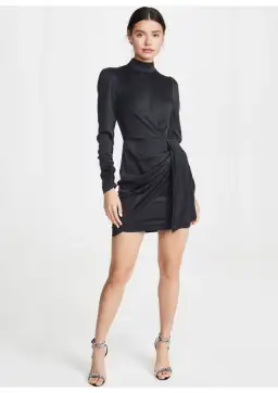 Zimmermann Espionage Silk Drape Dress Black Size 8