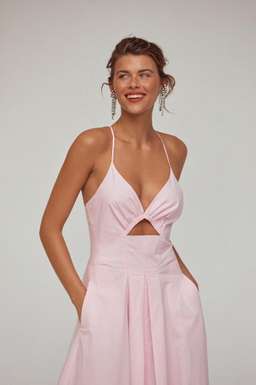 Scanlan Theodore Cotton Strappy Dress Pale Pink Size 8 for rent on The Volte - image 3