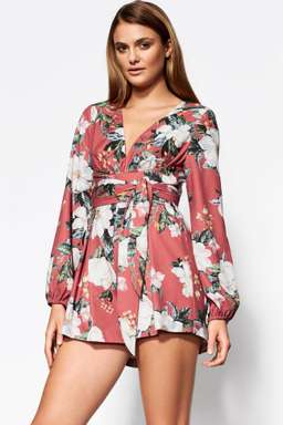 Sheike Florence Orange Floral Jumpsuit Playsuit Size 8 for rent on The Volte - image 2