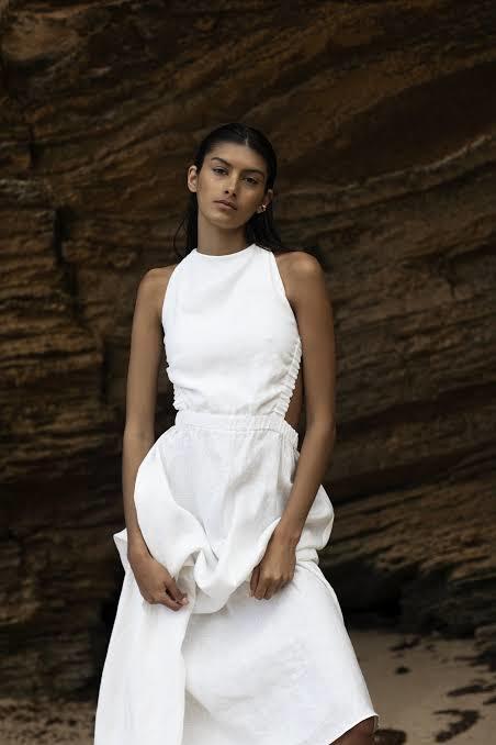 Sir The Label Alena Maxi Dress Ivory Size AU 10 for rent on The Volte - main image