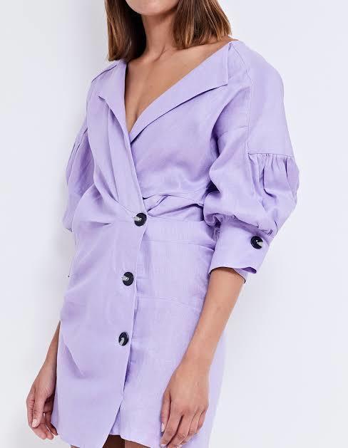 Pfeiffer Seeka Linen Twist Dress Purple Size 10 for rent on The Volte - main image