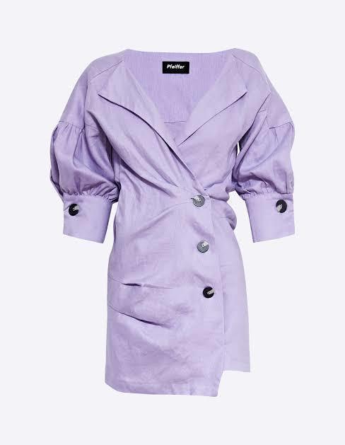 Pfeiffer Seeka Linen Twist Dress Purple Size 10 for rent on The Volte - main image