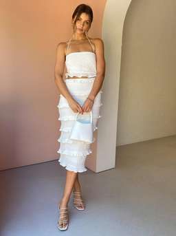 By Nicola Halo Midi Dress White Size 6 for rent on The Volte - image 1