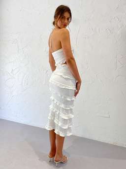 By Nicola Halo Midi Dress White Size 6 for rent on The Volte - image 3