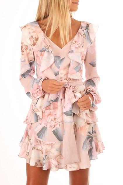 Pasduchas Clementine Flip Mini Dress Pink Floral Size 10 - Image 5