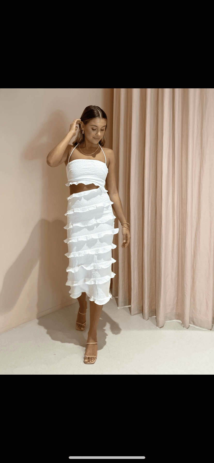 By Nicola Halo Midi Dress White Size 8 for rent on The Volte - main image