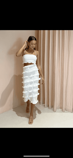 By Nicola Halo Midi Dress White Size 8 for rent on The Volte - image 1