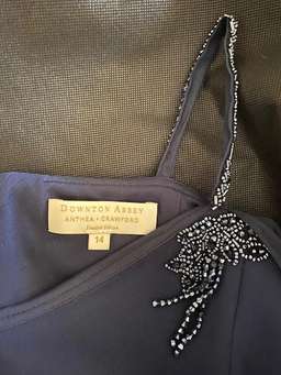 Anthea Crawford Downtown Abbey Navy Shawl Gown size 14