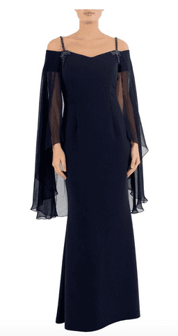 Anthea Crawford Downtown Abbey Navy Shawl Gown size 14