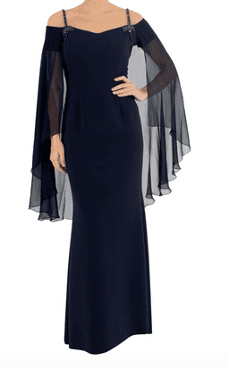 Anthea Crawford Downtown Abbey Navy Shawl Gown size 14
