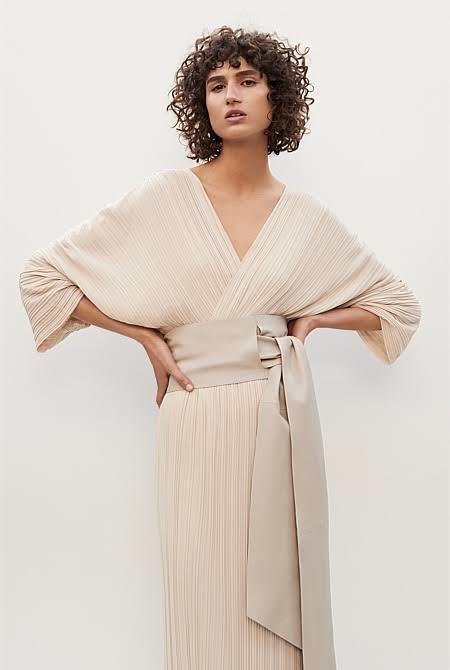 Country Road (Belted) Pleat Dress - Kimono Style - Image 2