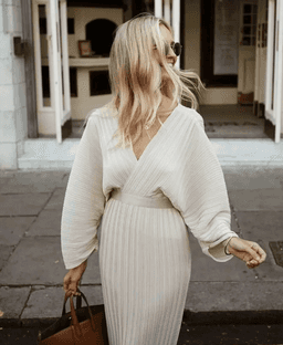 Country Road (Belted) Pleat Dress - Kimono Style for rent on The Volte - image 1