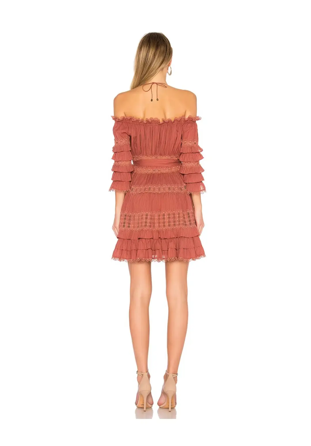 Zimmermann Corsair Frill Tier Dress in Vintage Rose Size 2/AU 12 for rent on The Volte - main image