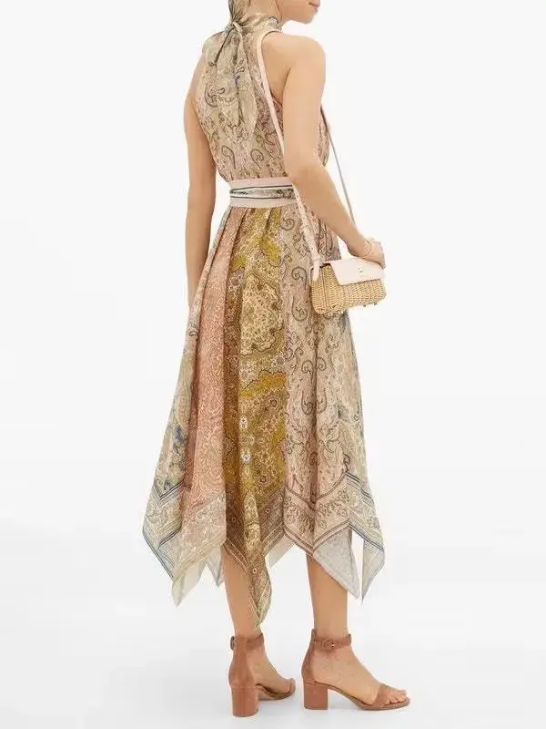 Zimmerman Freja Hanky Hem Long Dress Spliced Print Size 2/AU 12 for rent on The Volte - main image