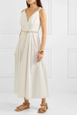 Nanushka - Lilith vegan leather-trimmed cotton-poplin maxi dress in White (size 8) NEVER WORN! for rent on The Volte - image 3