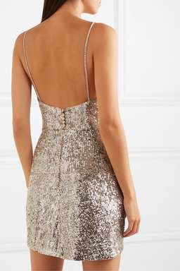 Magda Butrym - Deva twisted embellished sequined satin mini dress in Gold (size 10) for rent on The Volte - image 2