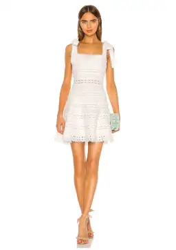 Zimmermann Kirra Tie Shoulder Mini Dress Ivory Size 1 / AU 10 for rent on The Volte - image 1