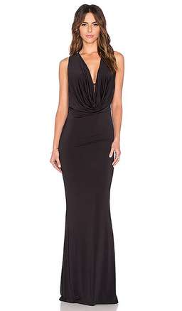 Nookie Eyes Wide Shut Drape Gown in Black for rent on The Volte - image 1
