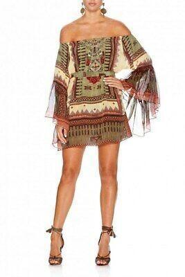 Camilla Woven Prayer bell sleeve dress Size 2 for rent on The Volte - main image