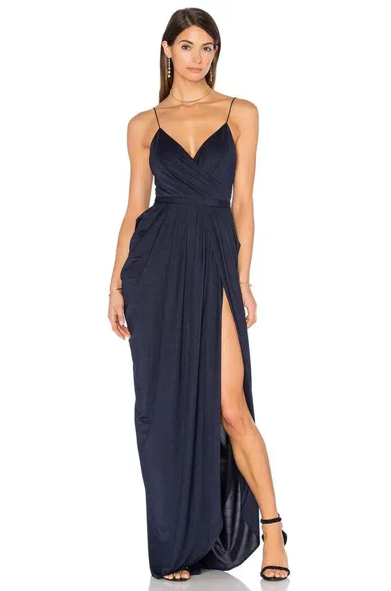 Elle Zeitoune Susanna Maxi Dress Navy Size 8 for rent on The Volte - main image