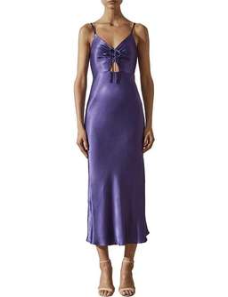 Shona Joy Jefferson Ruched Bias Midi Dress Purple Size 12 for rent on The Volte - image 1